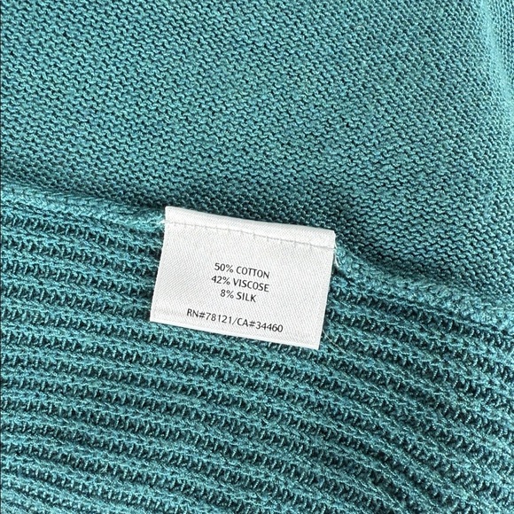 EILEEN FISHER Cotton Silk Cardigan Spruce Green Size Large - Picture 3 of 6